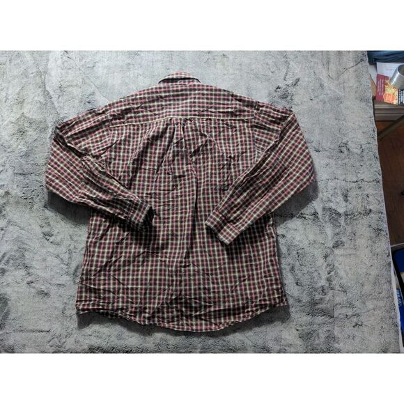 Cinch Long Sleeve Button Down Shirt Men's Size Medium Red Plaid - Picture 7 of 9